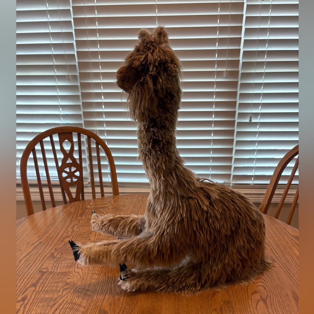 Vintage Handmade Peruvian ? Real Alpaca Fur Llama Stuffed Animal Large